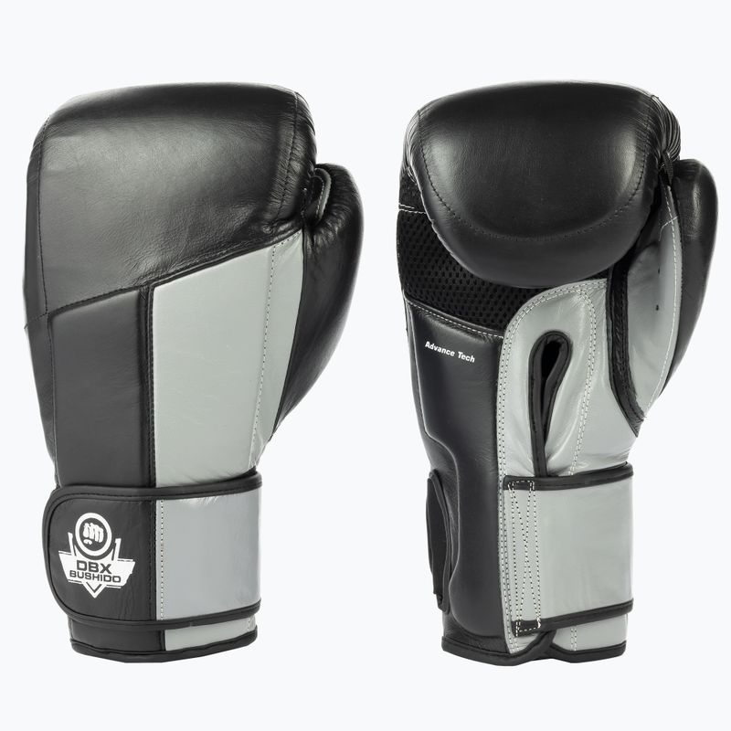 Bushido Muay Thai Naturleder Boxhandschuhe schwarz ARB-431sz-14oz 3