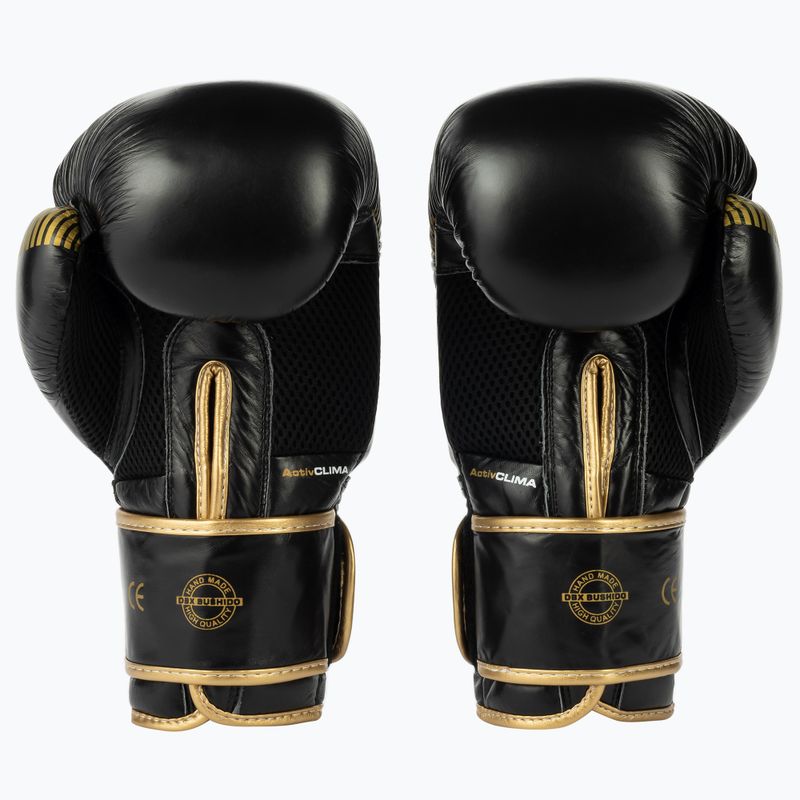 Bushido Naturleder Boxhandschuhe schwarz B-2v13-10oz 2