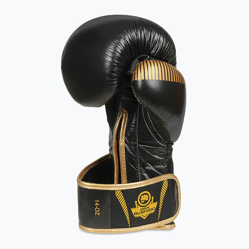 Bushido Naturleder Boxhandschuhe schwarz B-2v13-10oz 10