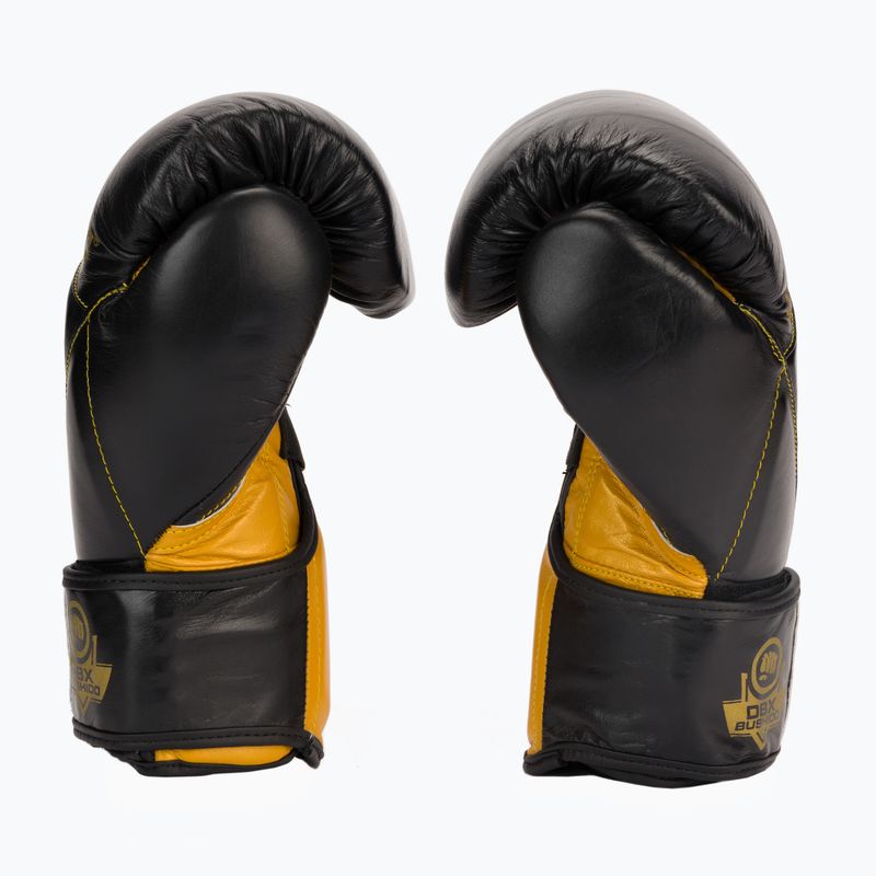 Bushido Naturleder Boxhandschuhe schwarz B-2v14-10oz 4