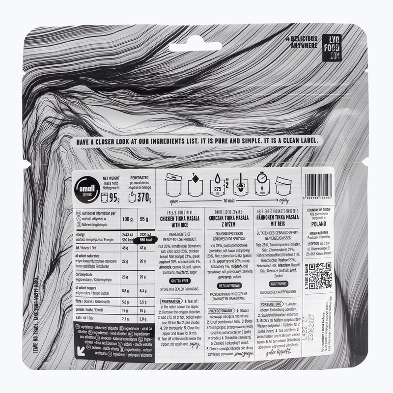 Gefriergetrocknete Lebensmittel LYOFOOD Chicken Tikka Masala 2