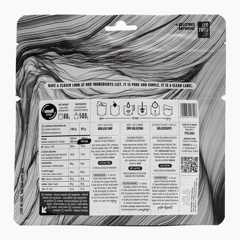 Gefriergetrocknete Lebensmittel LYOFOOD Gulaschsuppe LF-7296 2