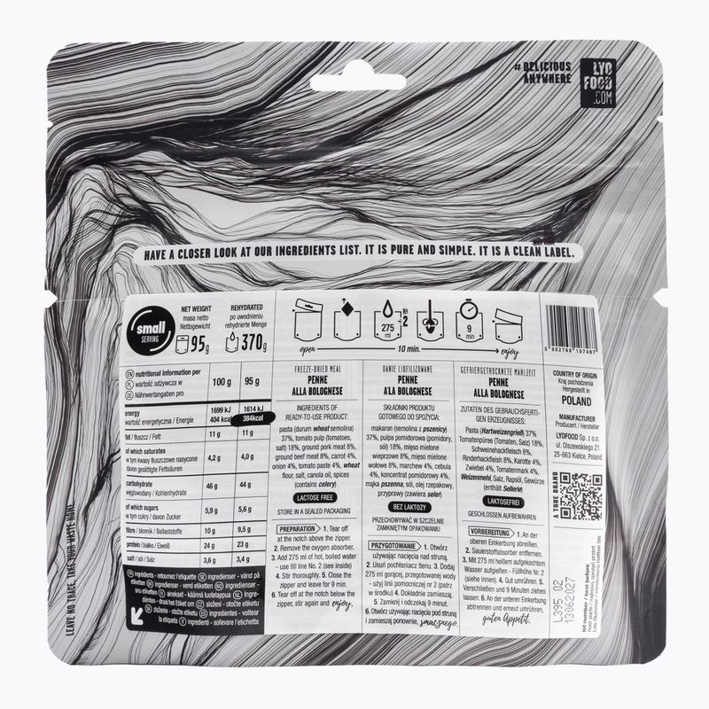 Gefriergetrocknete Lebensmittel LYOFOOD Penne alla bolognese LF-7487 2