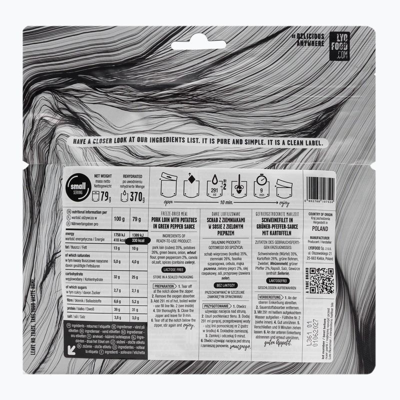 Gefriergetrocknete Lebensmittel LYOFOOD Schweinelende mit grüner Pfeffersauce LF-7524 2