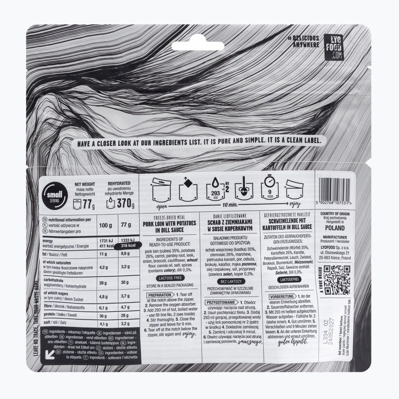 Gefriergetrocknete Lebensmittel LYOFOOD Schweinelende in Dillsauce LF-7531 2