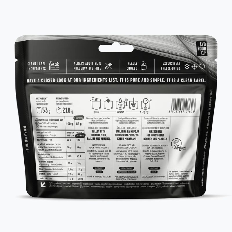 Gefriergetrocknete Lebensmittel LYOFOOD Jaglanka auf Kokosnussgetränk 210 g 2