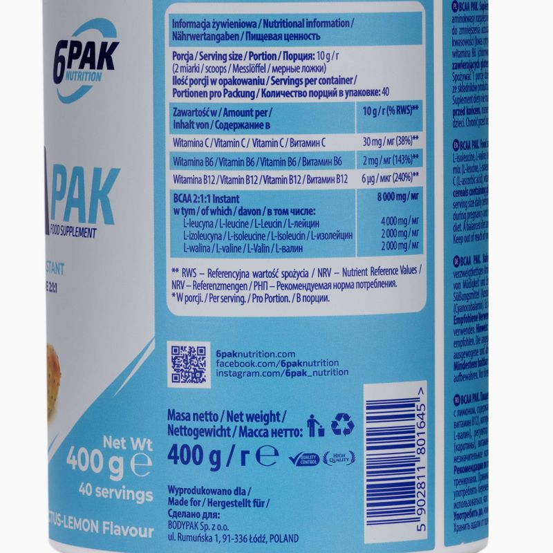 BCAA 6PAK PAK Aminosäuren 400g Kaktus-Zitrus PAK/013#KAKCY 3