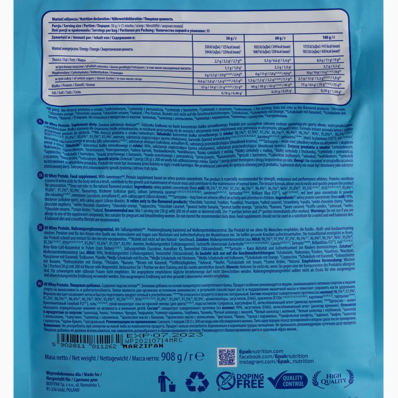 Molke 6PAK 80 Eiweiß 908g Marzipan PAK/162#MARCE 2