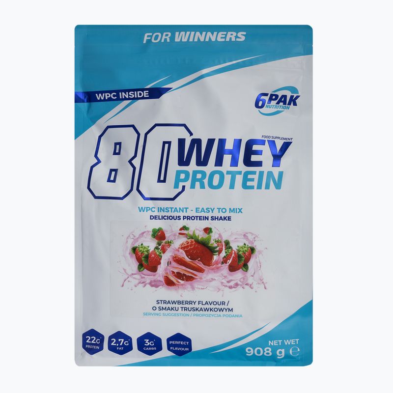 Molke 6PAK 80 Protein 908g Erdbeere PAK/162#TRUSK