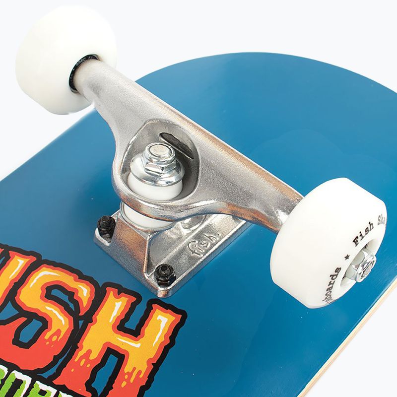 Fish Skateboards Zack Anfänger klassisches Skateboard 8.0' blau SKATE-ZAC-SIL-WHI 9