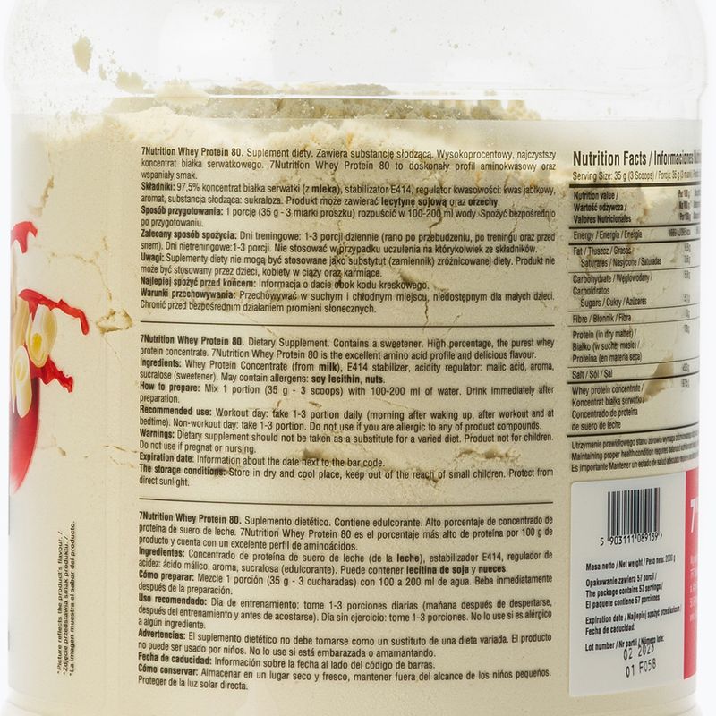 Molke 7Nutrition Protein 80 2kg weiße Schokolade-Erdbeere 7Nu000315 2