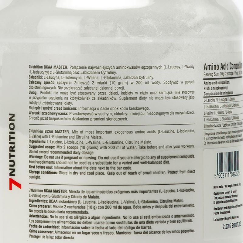 BCAA Master 7Nutrition Aminosäuren 500g 7Nu000333-pur 2