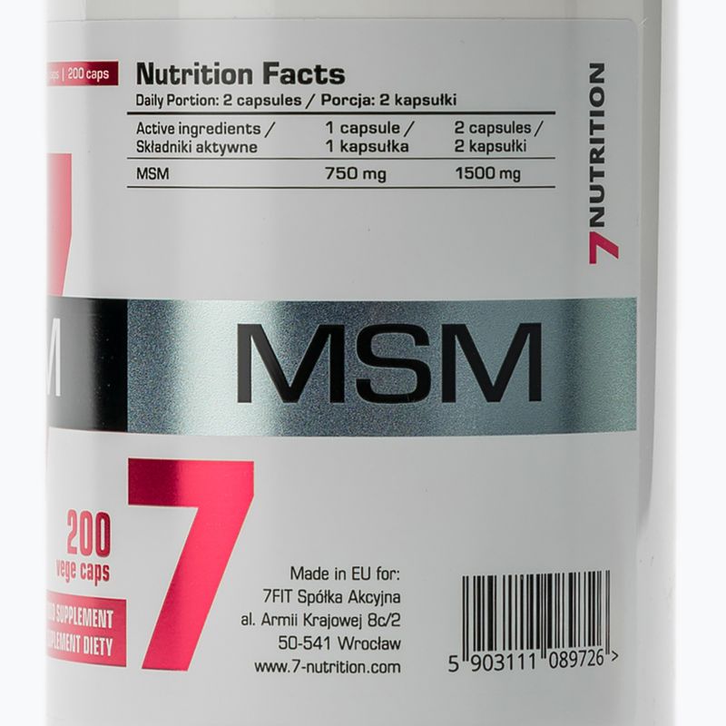 MSM 7Nutrition 750mg Gelenkregeneration 200 Kapseln 7Nu000139 3
