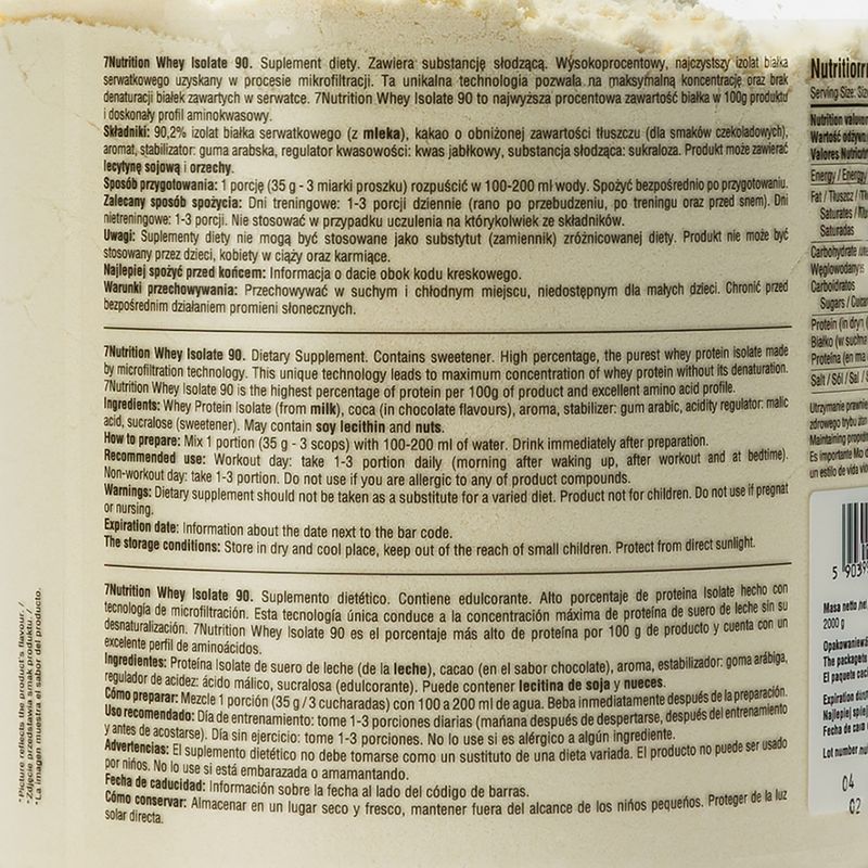 Molke 7Nutrition Isolate 90 Himbeere 7Nu000190