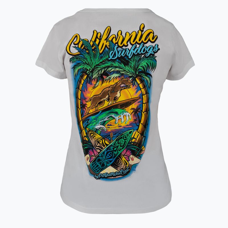 Damen-T-Shirt Pitbull West Coast Surf Dog white 2