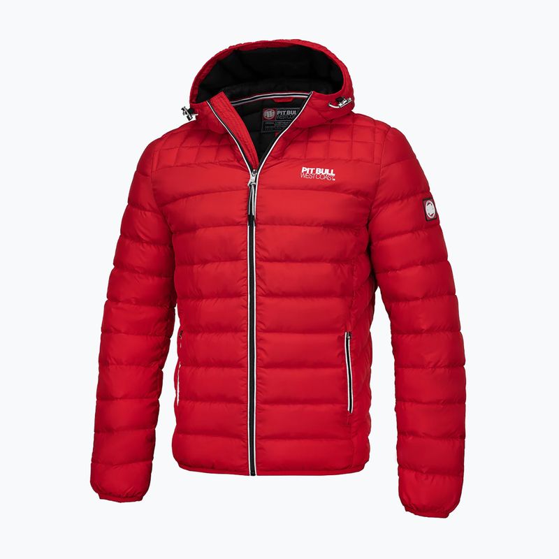 Herren Pitbull West Coast Gepolsterte Kapuzen Seacoast Winterjacke rot 3