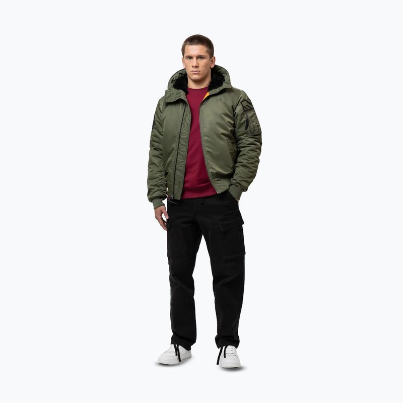 Herrenjacke Pitbull Sherpa Hooded Bomber olive 2