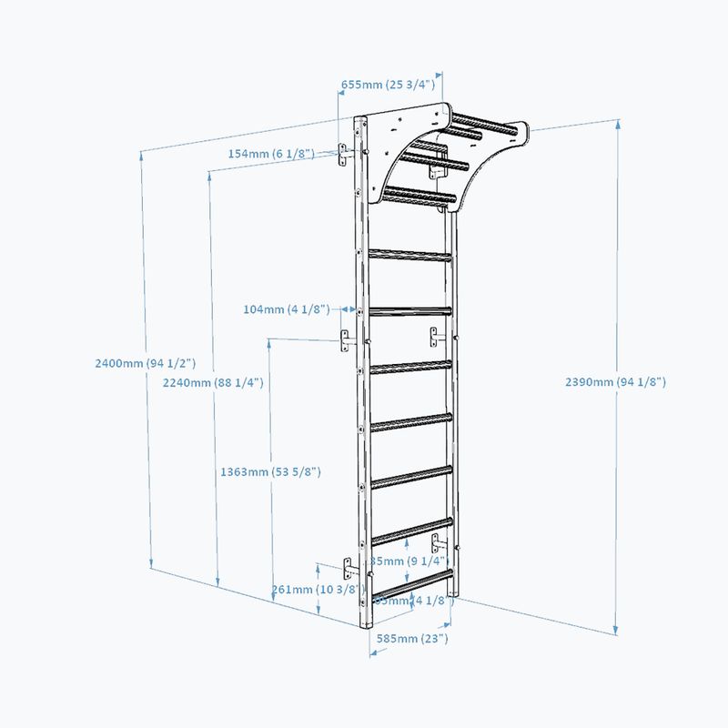 BenchK Gymnastikleiter schwarz BK-711B 11