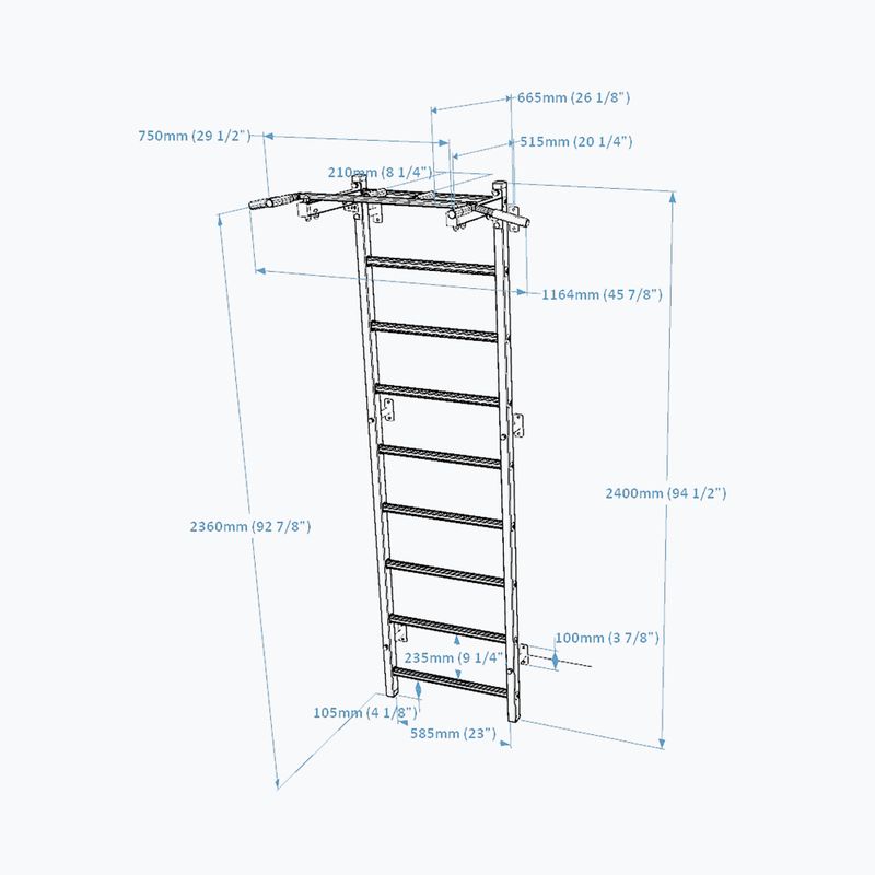 BenchK Gymnastikleiter weiß BK-721W 2