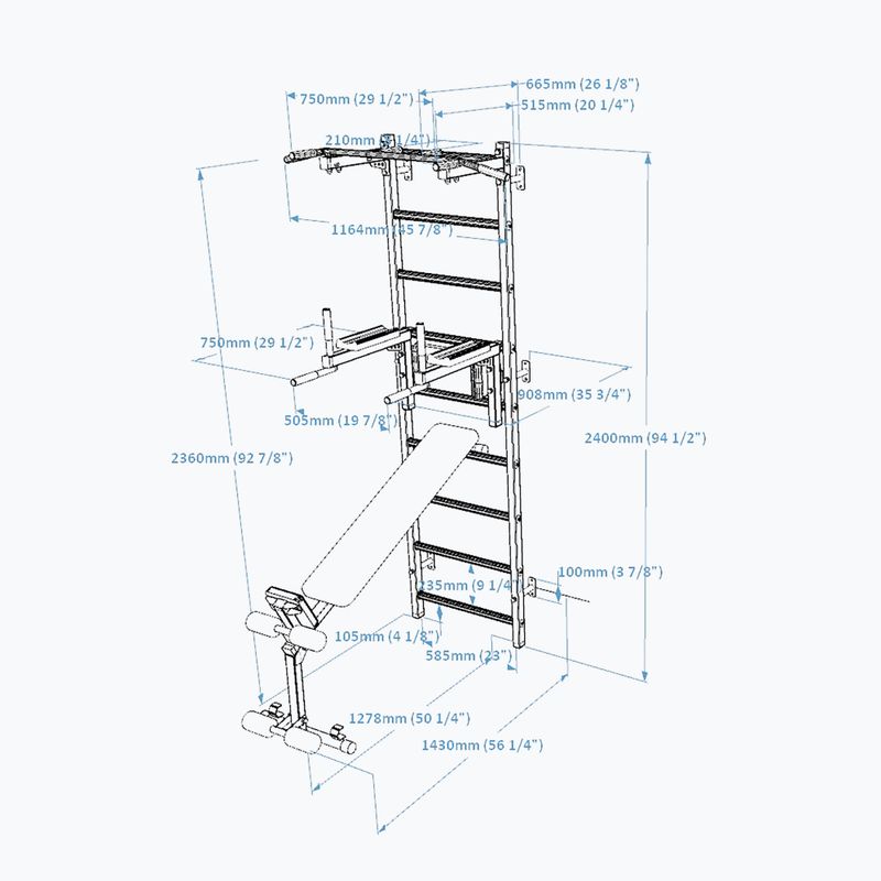 BenchK Gymnastikleiter weiß BK-723W 2