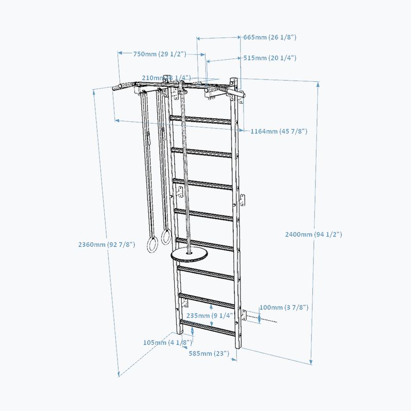 BenchK Gymnastikleiter weiß BK-721W+A204 2