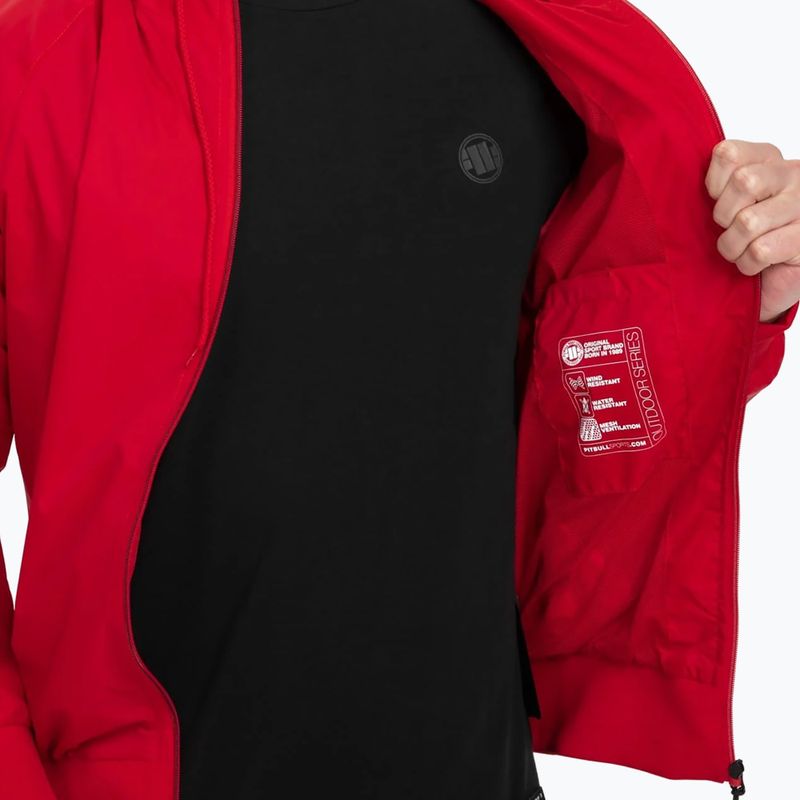 Herren Pitbull West Coast Athletic Nylonjacke mit Kapuze rot 3