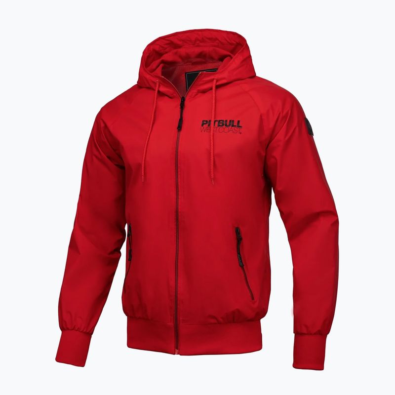 Herren Pitbull West Coast Athletic Nylonjacke mit Kapuze rot 6