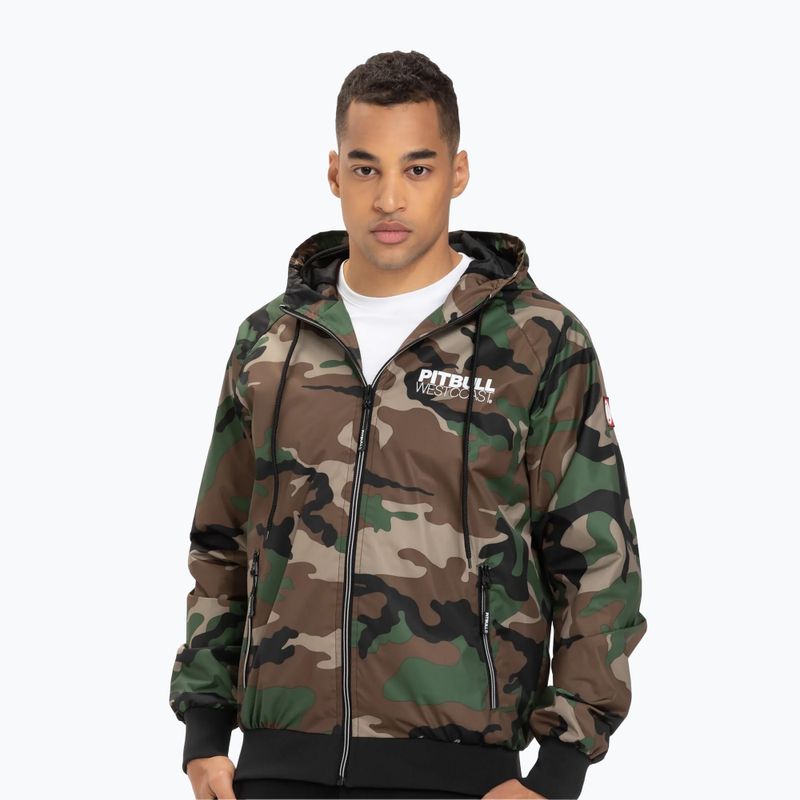 Pitbull West Coast Athletic Herrenjacke mit Kapuze aus Nylon in Waldtarnfarben