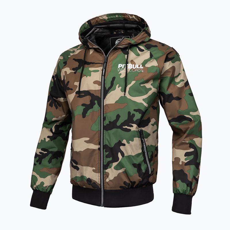 Pitbull West Coast Athletic Herrenjacke mit Kapuze aus Nylon in Waldtarnfarben 7