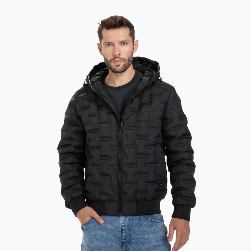 Winterjacke für Männer Pitbull West Coast Quilted Hooded Carver black