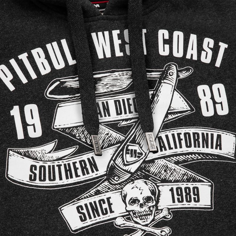 Sweatshirt für Männer Pitbull West Coast Hooded Oldschool Razor charcoal melange