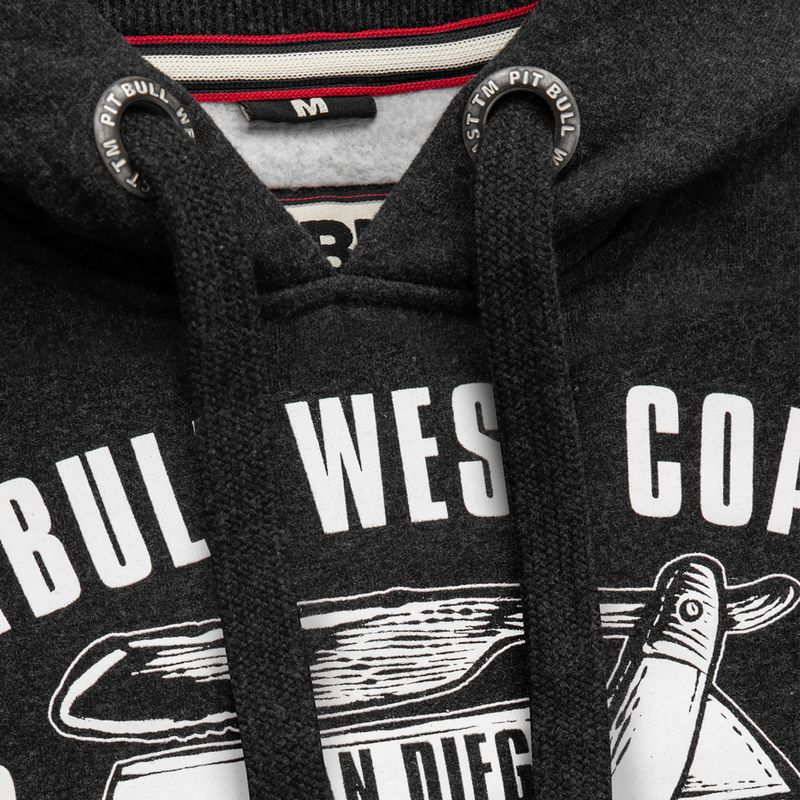 Sweatshirt für Männer Pitbull West Coast Hooded Oldschool Razor charcoal melange