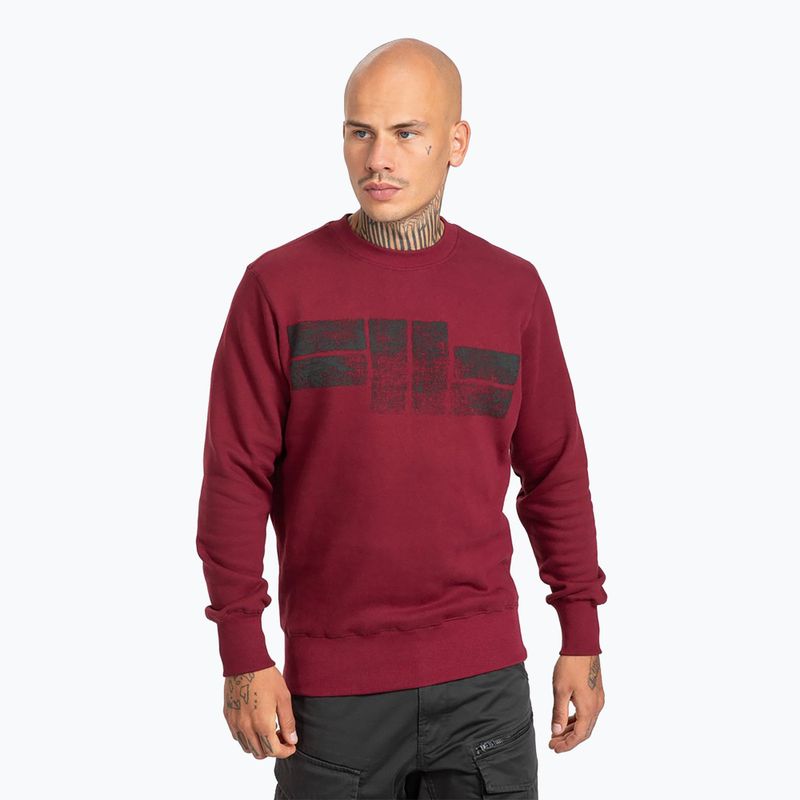Sweatshirt für Männer Pitbull West Coast Crewneck Classic Logo burgundy