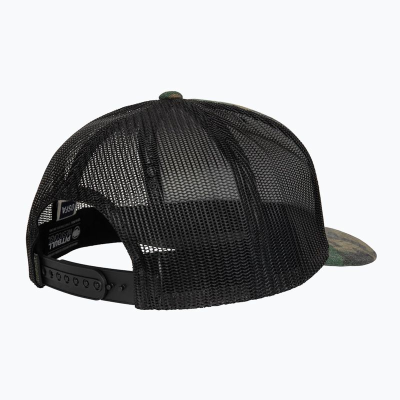 Herren Pitbull West Coast Mesh Snapback Kappe,,Blood Dog" Camo Trucker Holz/Schwarz 2