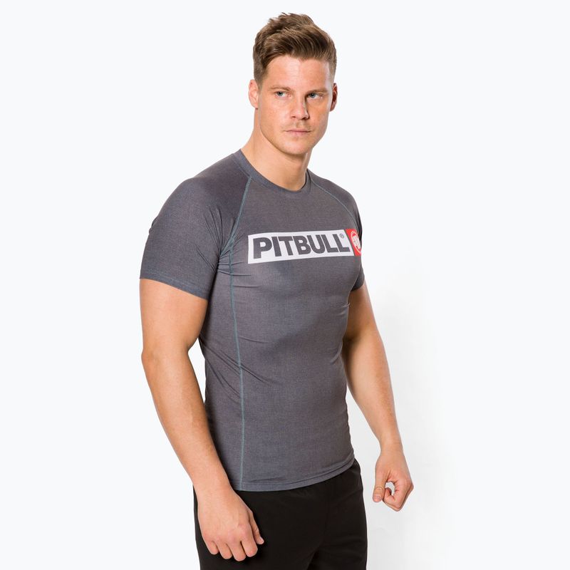 Rashguard für Männer Pitbull West Coast T-S Rash Hilltop grey/melange