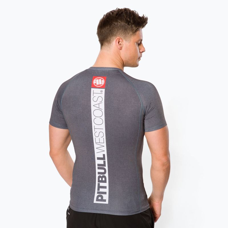 Rashguard für Männer Pitbull West Coast T-S Rash Hilltop grey/melange 3