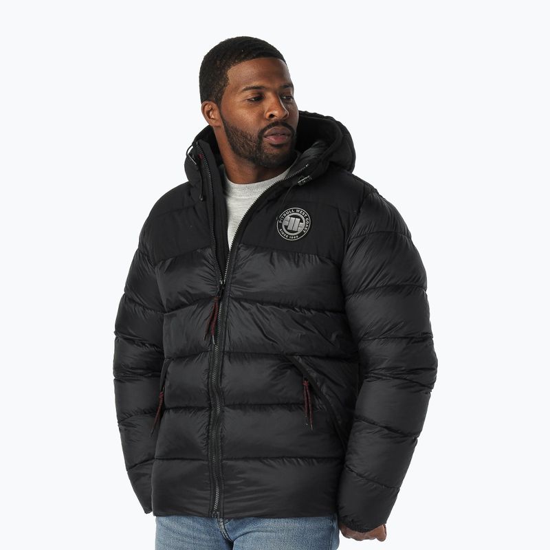 Winterjacke für Männer Pitbull West Coast Greyfox Hooded Quilted black