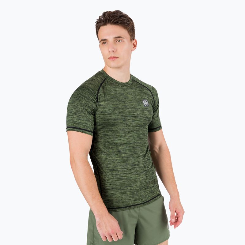 Rashguard für Männer Pitbull West Coast Performance Small Logo olive