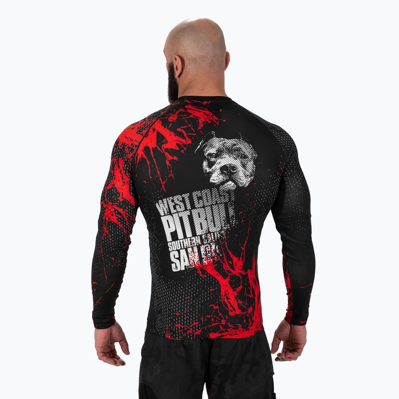 Rashguard Longsleeve Herren Pitbull Rashguard Blood Dog II black 3