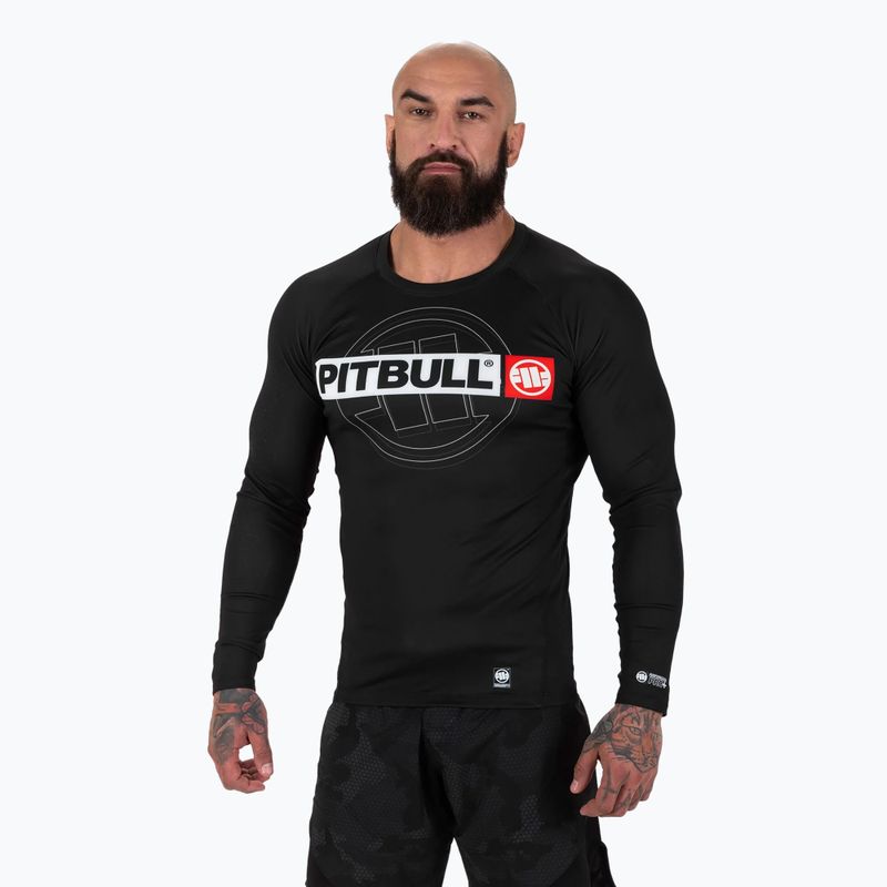 Rashguard Longsleeve Herren Pitbull Rashguard Hilltop Sports black