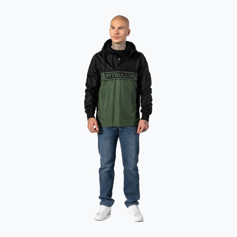 Pitbull West Coast Herrenjacke Loring Zweifarbiges Känguru schwarz/oliv 2