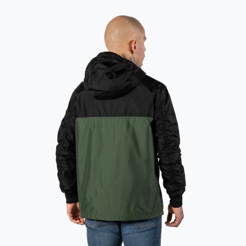 Pitbull West Coast Herrenjacke Loring Zweifarbiges Känguru schwarz/oliv 3