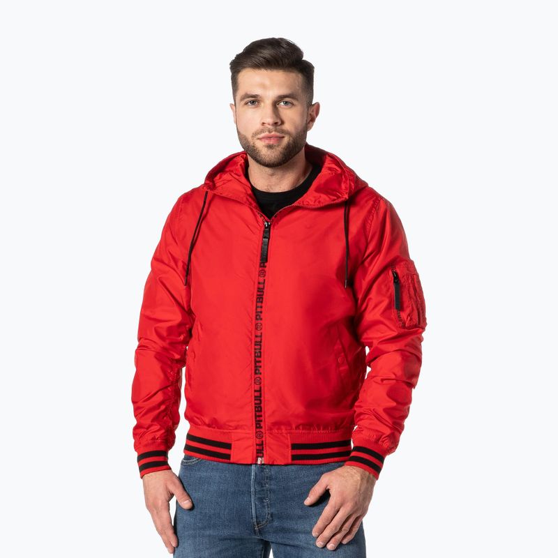 Herren Pitbull West Coast Overpark Kapuzenjacke rot 3