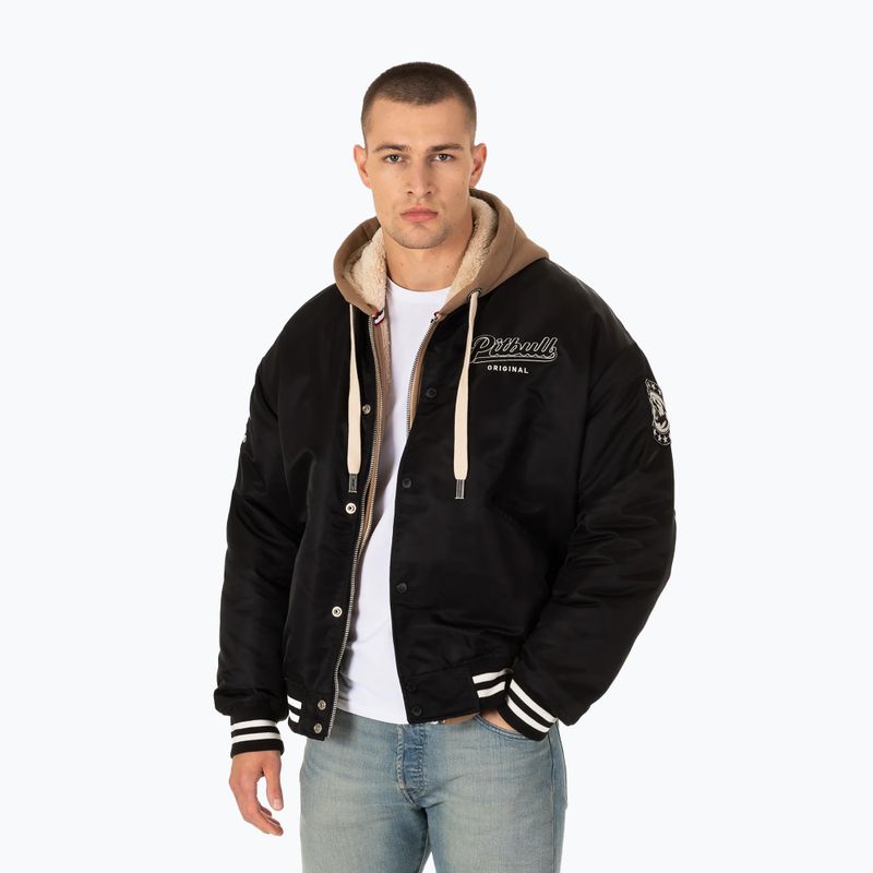 Herren Pitbull Seabridge Varsity Winterjacke schwarz