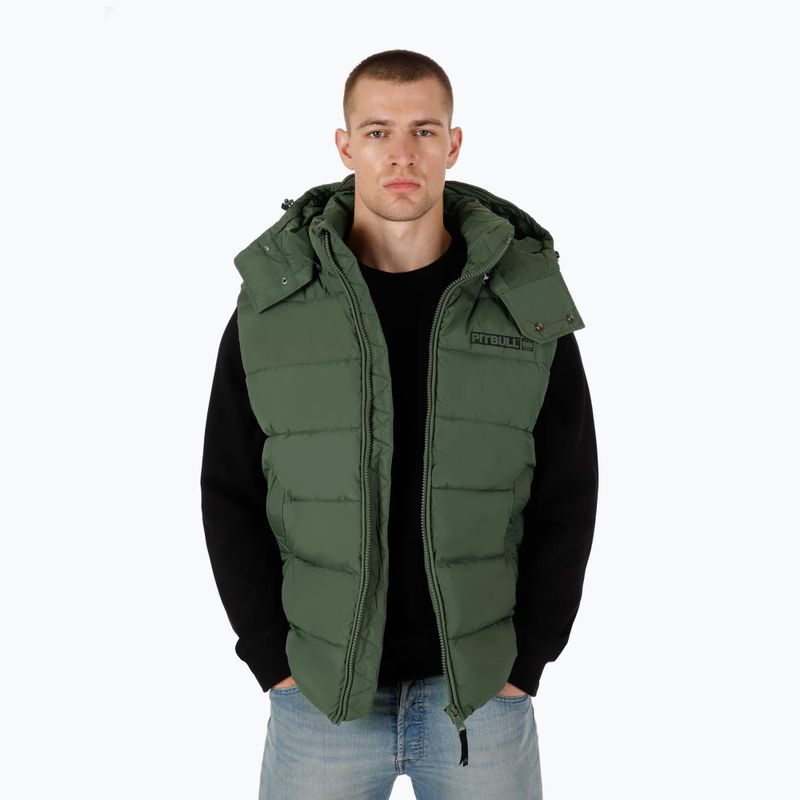 Pitbull West Coast Herren Winterjacke Perseus Hooded Vest oliv