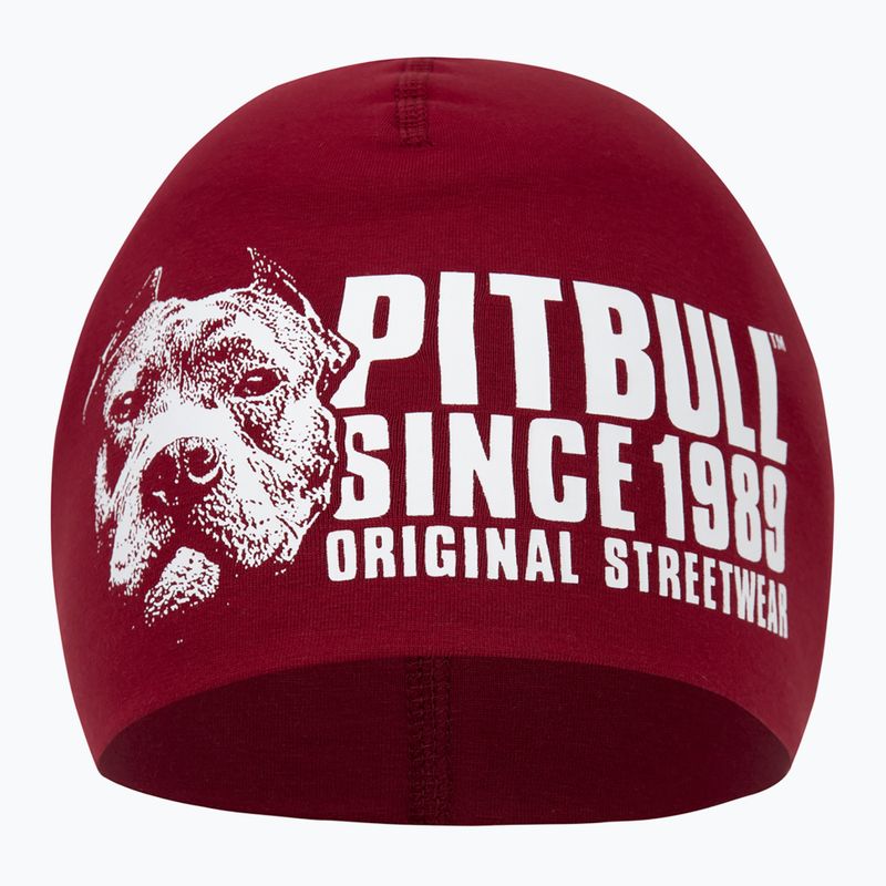 Herren Pitbull Beanie Blood Dog burgunderfarbene Wintermütze