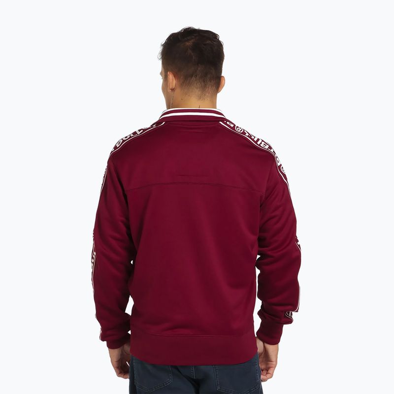 Herren Pitbull West Coast Trainingsjacke Tape Logo Terry Gruppe burgunderrot 3
