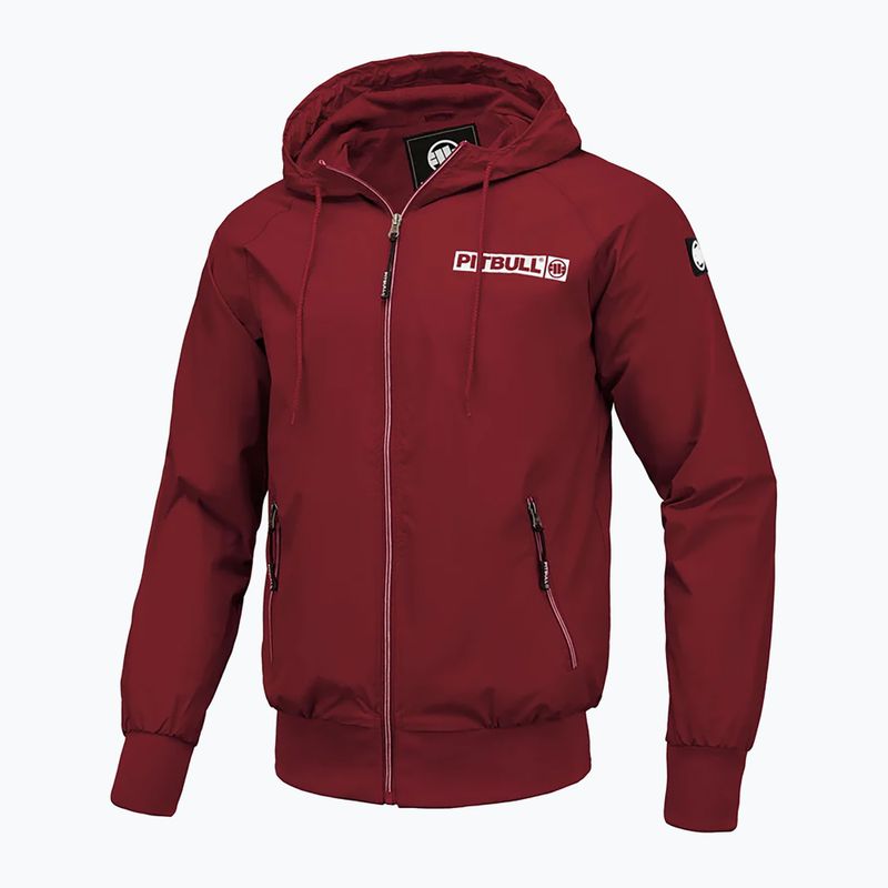 Herren Pitbull West Coast Athletic Logo Hooded Nylon Burgundy Jacke