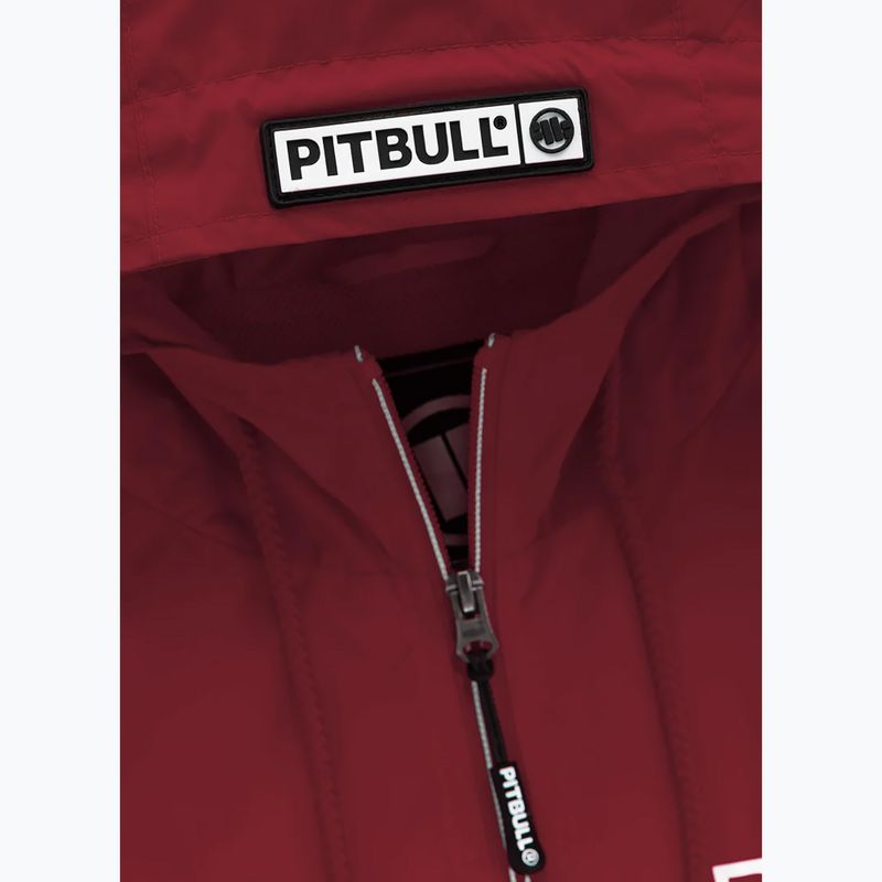 Herren Pitbull West Coast Athletic Logo Hooded Nylon Burgundy Jacke