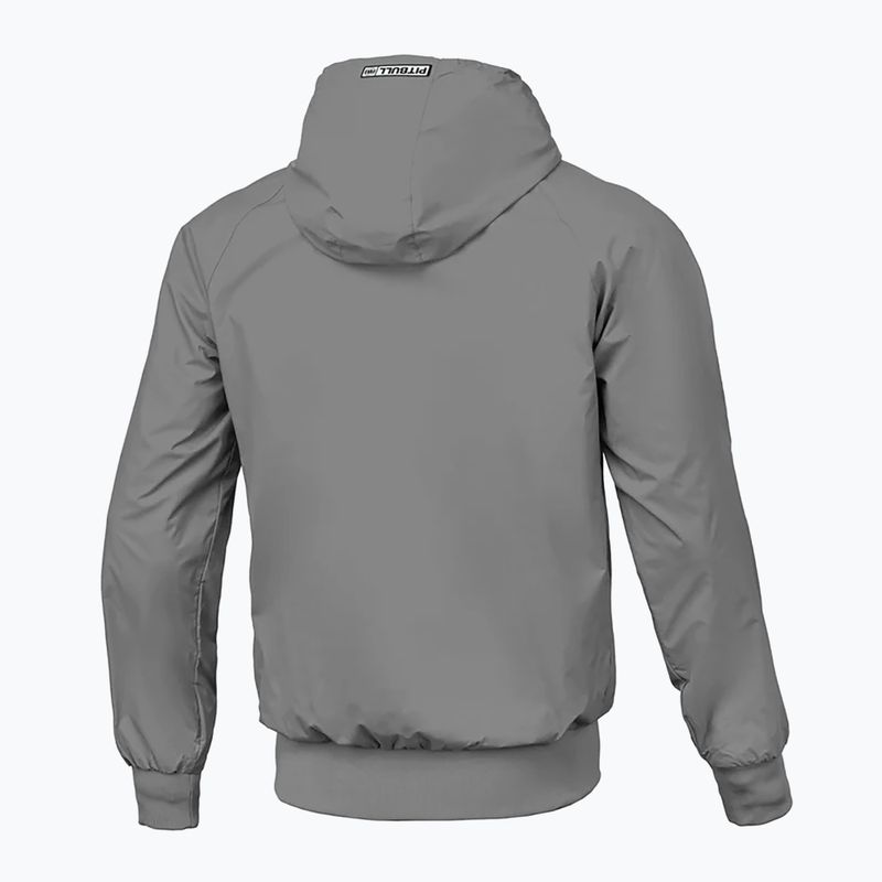 Herren Pitbull West Coast Athletic Logo Hooded Nylon Jacke hellgrau 2